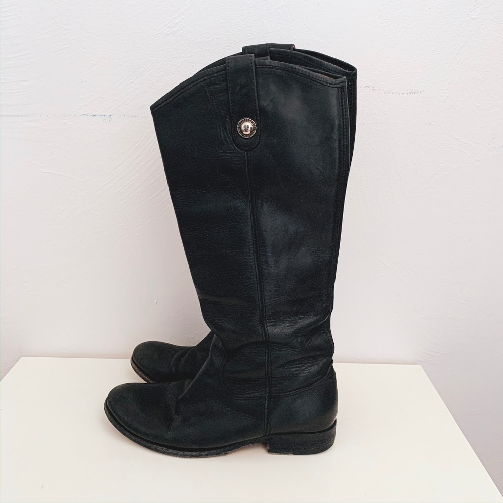 FRYE BOOTS SIZE 6 1/2 BLACK GOOD GREAT CONDITION